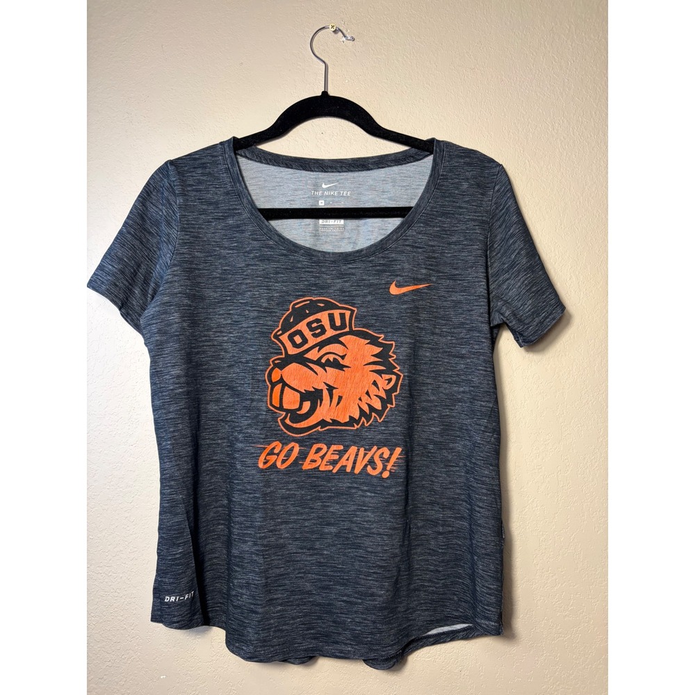Nike Oregon State Beavers OSU Dri-FIT Shirt Grey Heather Women Small Go Beavs